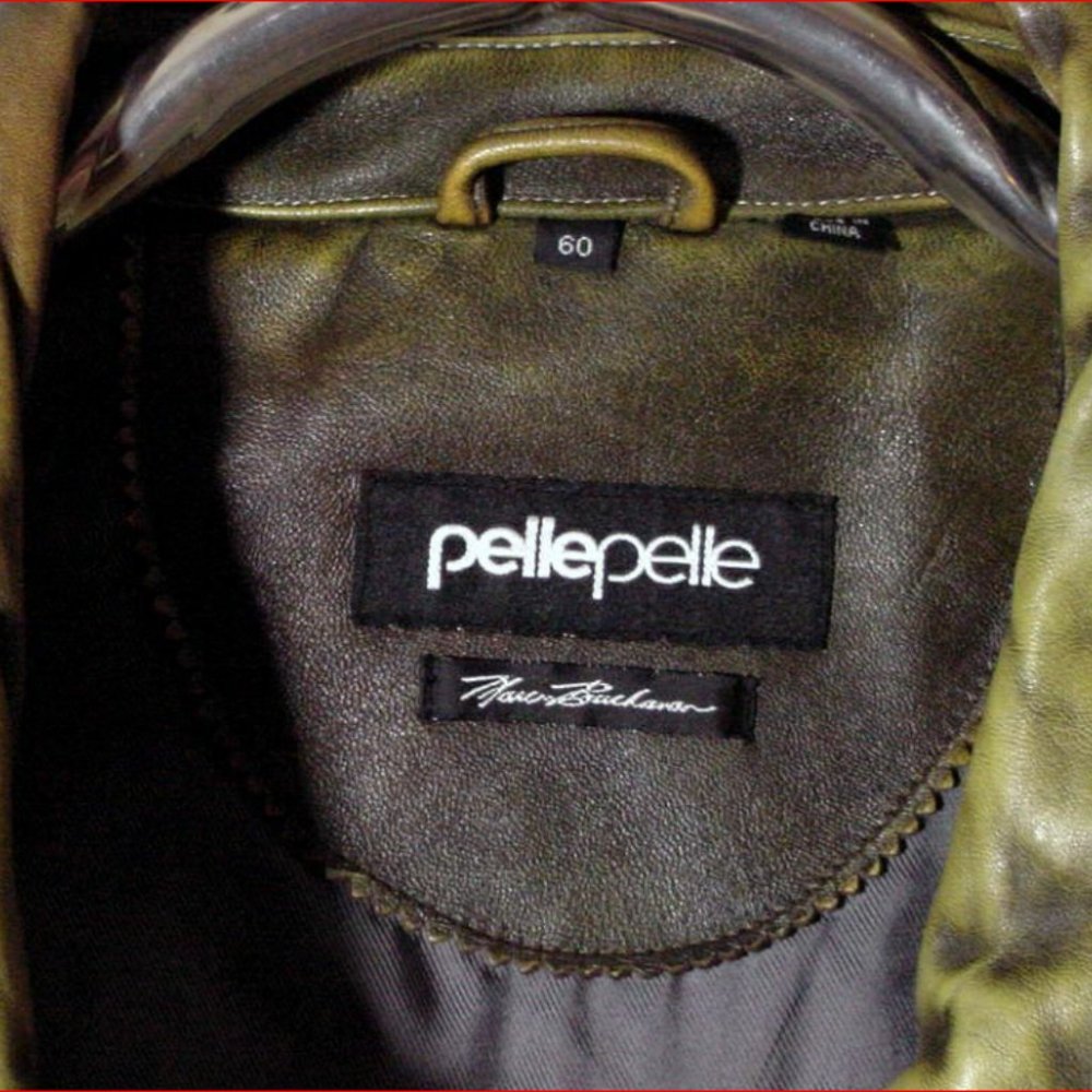 Pelle Pelle Marc Buchanon Vtg Leather Jacket Moss Green Soda Club Sz 60 - Picture 4 of 12